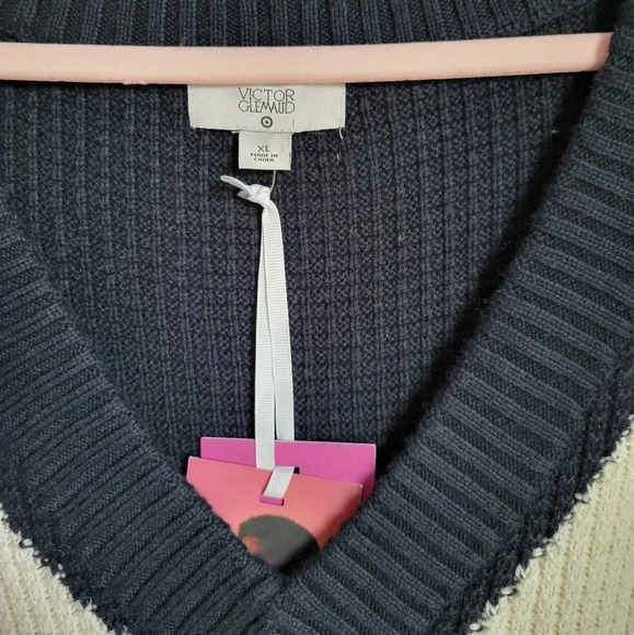 Victor Glemaud x Target, New Colorblock Sweater Wool Vest Black/White Size XL - Picture 9 of 12